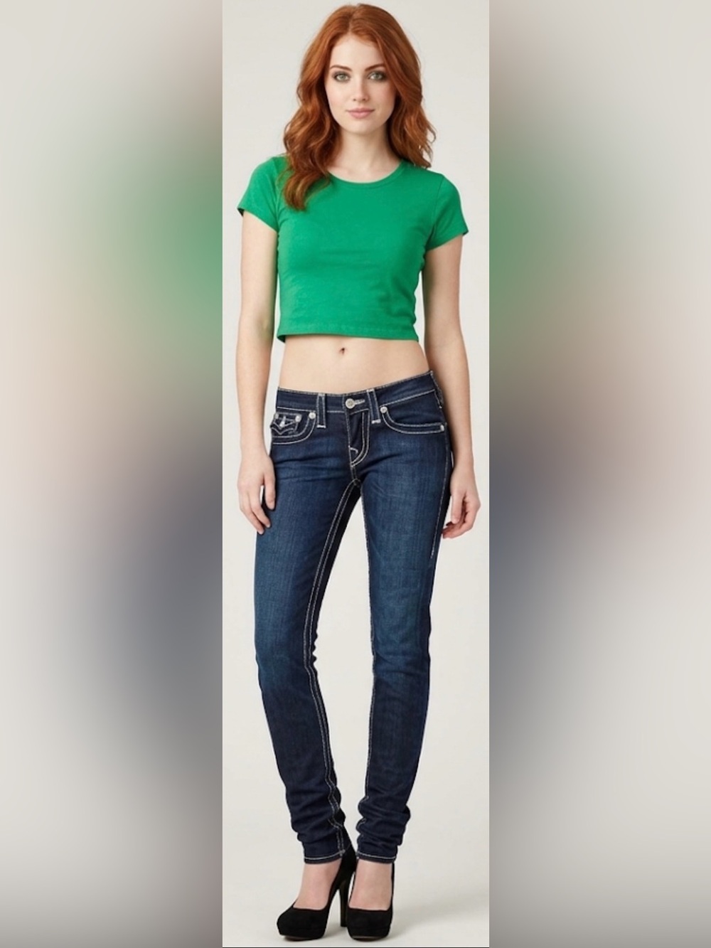 True Religion Julie Low Rise Skinny Jean in Lone Star size 27